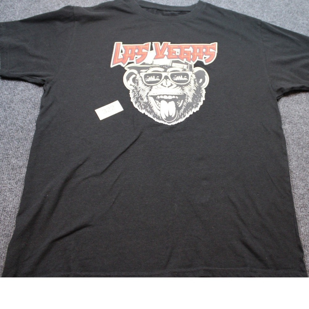 Las Vegas Monkey Sunglasses Graphic T-Shirt Mens Black Short Sleeve XL - Picture 5 of 7